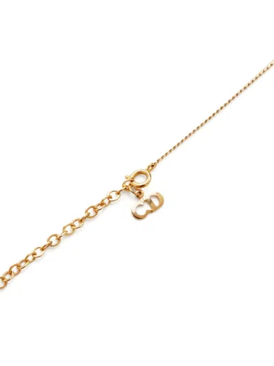 Pre-owned Dior Cd Logo-pendant Chain Necklace In Gold