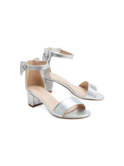 Tulleen Metallic-finish Block-heels Sandals In Silver
