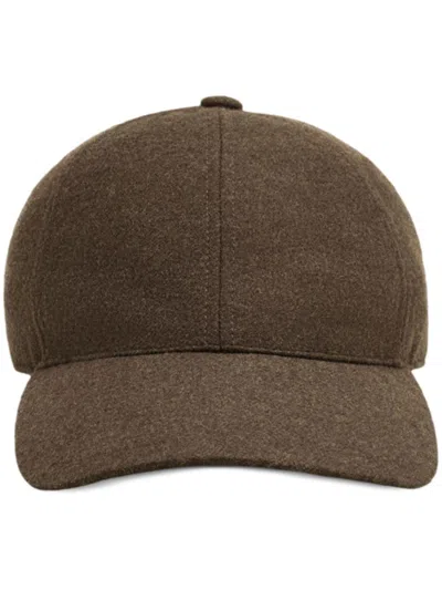 Shop Ami Alexandre Mattiussi Wool Baseball Cap In Brown