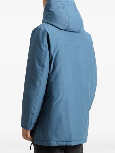 Woolrich Relaxed-fit Blue Coat With Hood And Practical Pockets In Blue