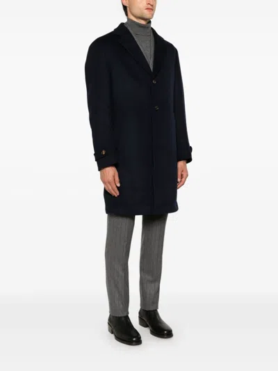 Eleventy Single-breasted Coat In Blue