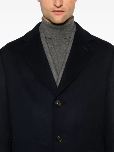 Eleventy Single-breasted Coat In Blue
