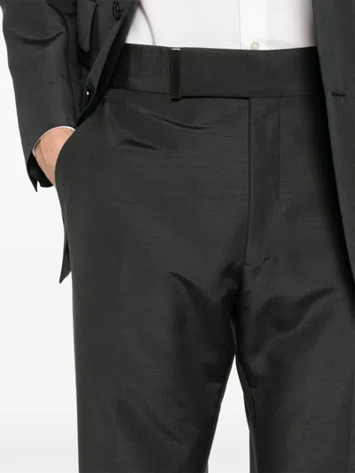 Tom Ford Belted Tailored Trousers In Grey