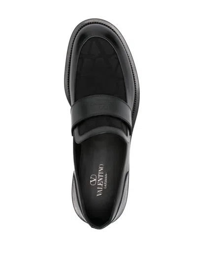 Shop Valentino Toile Iconographe Loafers In Black