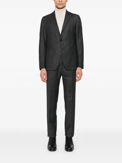 Tagliatore Prince Of Wales Suit In Grey