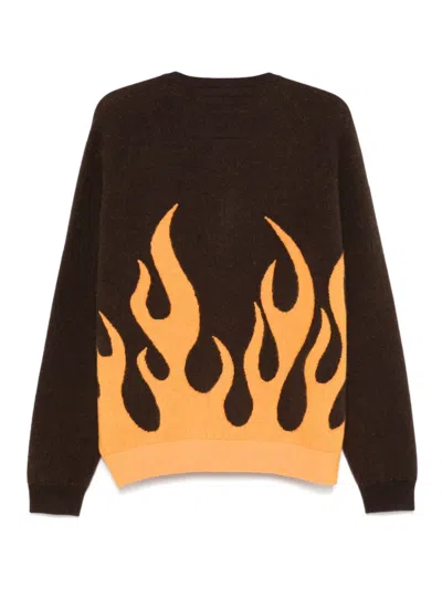 Frenckenberger Flame-jacquard Cardigan In Brown