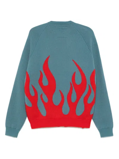 Frenckenberger Flame-jacquard Cardigan In Blue