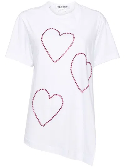 Comme Des Garçons Heart T-shirt In White