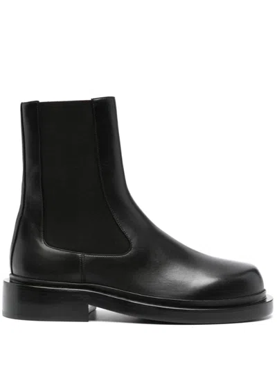 Jil Sander Black Boots With Elastic Side Pannels In Leather Woman In Black