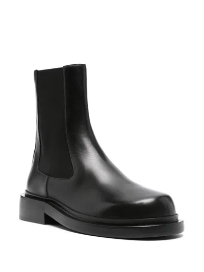 Jil Sander Black Boots With Elastic Side Pannels In Leather Woman In Black