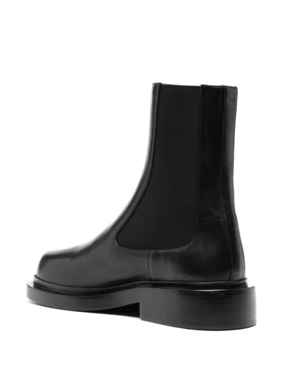 Jil Sander Black Boots With Elastic Side Pannels In Leather Woman In Black