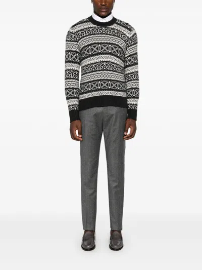 Eleventy Fair Isle-intarsia Sweater In Black
