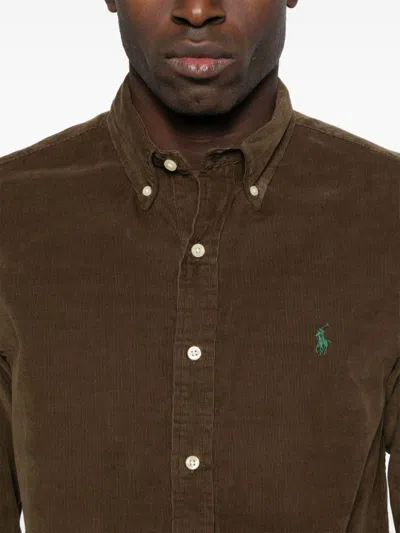 Shop Polo Ralph Lauren Corduroy Shirt In Brown