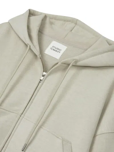 Studio Tomboy Zip-down Hoodie In Neutrals