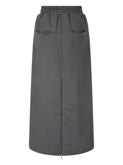 Studio Tomboy Zipped-slit Skirt In Grey