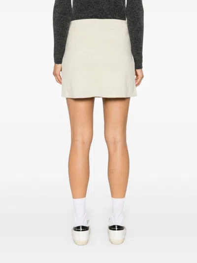 Isabel Marant Étoile Cotton Blend Skirt With Embroidered Logo In Grey