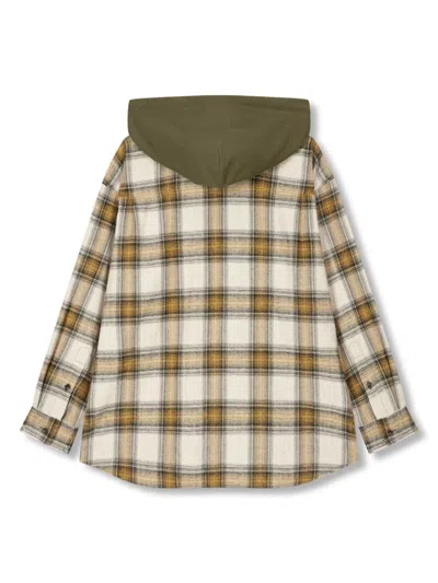 Studio Tomboy Checked Hoodie In Neutrals