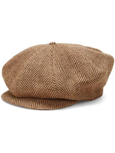 Shop Polo Ralph Lauren The Morehouse Collection Newsboy Cap In Neutrals