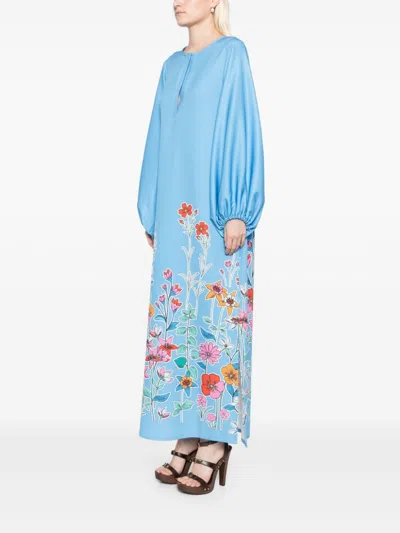 Bambah Blue Hibiscus Tuscan Kaftan In Blue