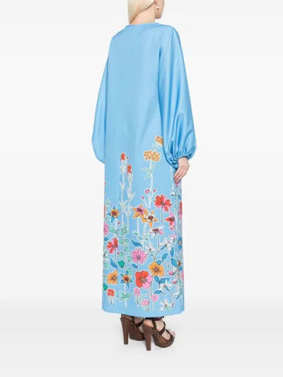 Bambah Blue Hibiscus Tuscan Kaftan In Blue