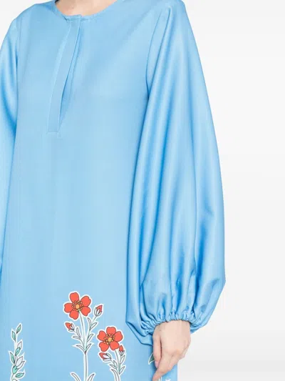 Bambah Blue Hibiscus Tuscan Kaftan In Blue
