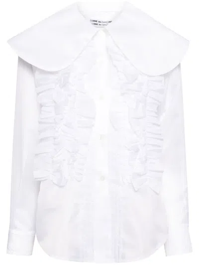 Shop Comme Des Garçons Comme Des Garçons Ruffled Shirt In White