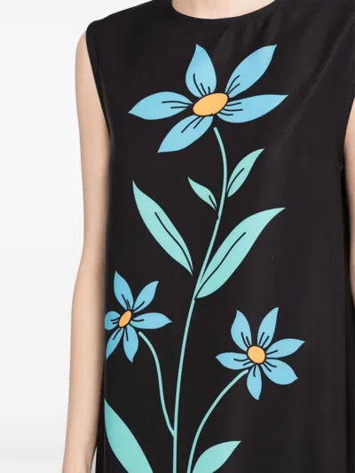 Bambah Black Hibiscus Sleeveless Dress In Black