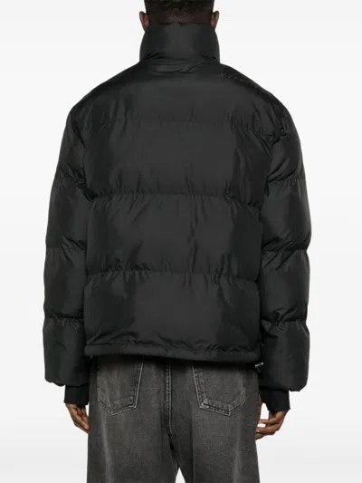 Courrèges Logo-embroidered Puffer Jacket In Black