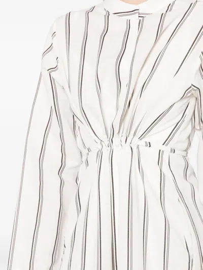 Bambah Black Striped Tie String Kaftan In Neutrals