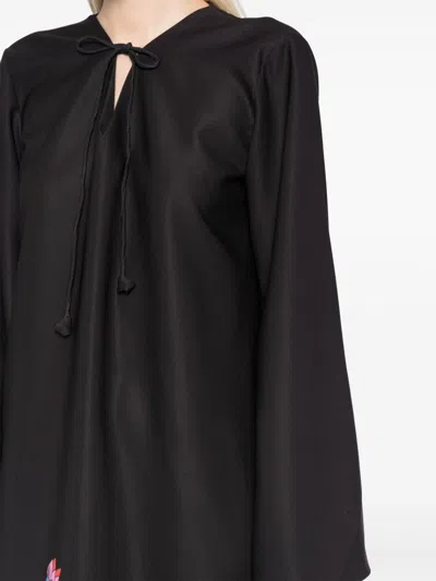 Bambah Black Hibiscus Moza Kaftan In Black