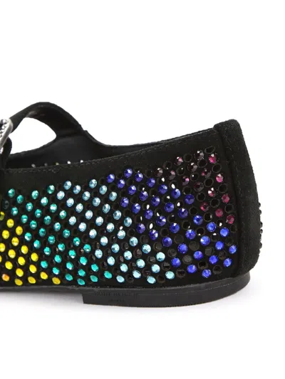 Kurt Geiger Womens Black/comb Mayfair Crystal-embellished Suede Ballet Flats Eur 37 / 4 Uk In Black