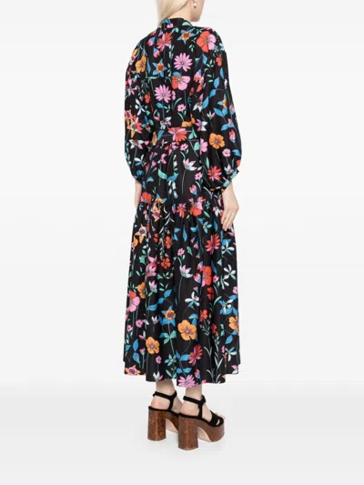 Bambah Black Hibiscus Gardenia Dress In Black