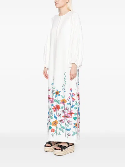 Bambah Hibiscus Tuscan Dress In White