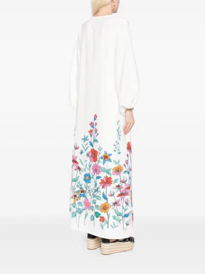 Bambah Hibiscus Tuscan Dress In White