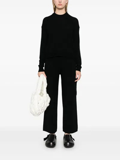 Shop Allude Knitted Trousers In Black