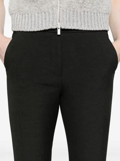 Peserico Logo-waistband Trousers In Grey
