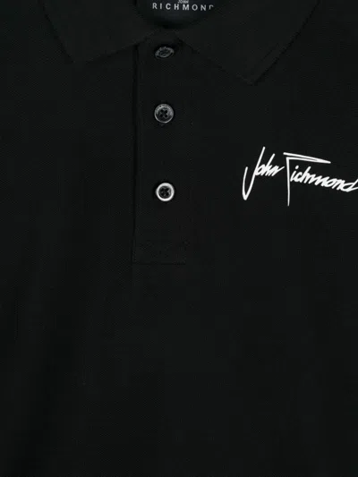 John Richmond Junior Logo-print Polo Shirt In Black