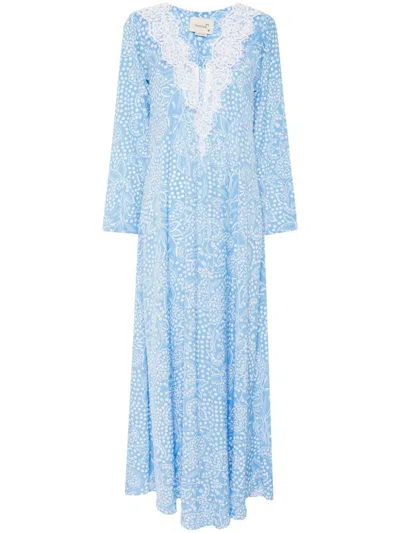 Bambah Blue Azalea Maxi Dress In Blue