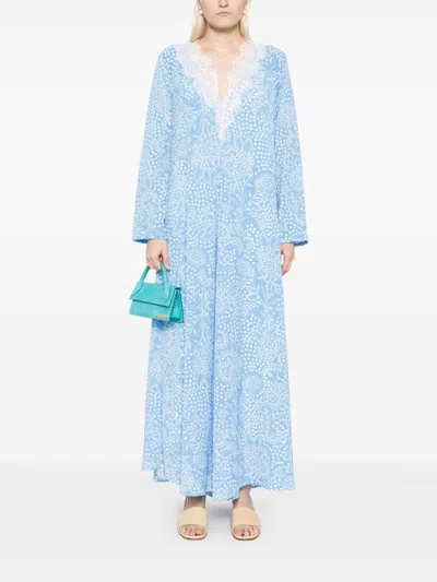 Bambah Blue Azalea Maxi Dress In Blue