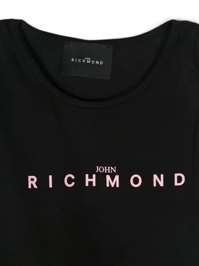 John Richmond Junior Logo-embellished Dress In Black