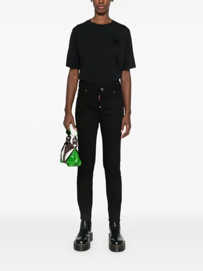 Dsquared2 Twiggy Mid-rise Skinny Jeans In Black