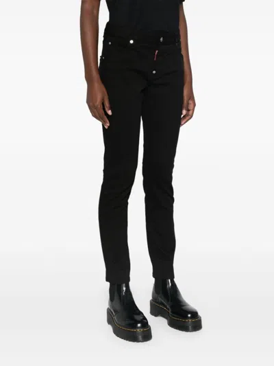 Dsquared2 Twiggy Mid-rise Skinny Jeans In Black