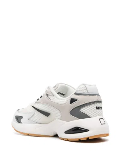 Date Sn23 Sneakers In White Leather And Fabric In White