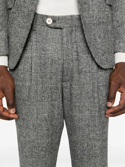 Eleventy Checkered Suit In Black