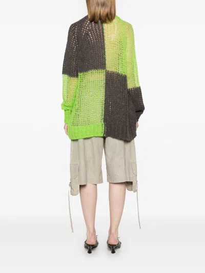 Acne Studios Check-pattern Sweater In Green