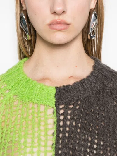 Acne Studios Check-pattern Sweater In Green