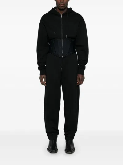 Mugler Cotton Track Trousers In Black
