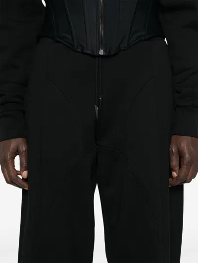 Mugler Cotton Track Trousers In Black