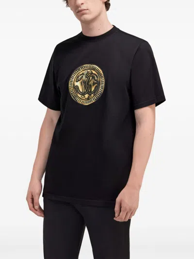 Roberto Cavalli Bandana-print Cotton T-shirt In Black