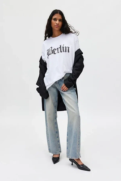 Urban Outfitters Berlin Graphic T-shirt Dress In White, Women's At  In White